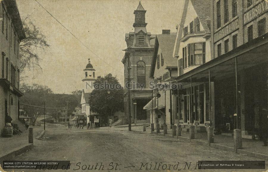Postcard: Head of South Street - Milford, N.H.